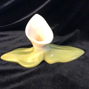 Vintage Pottery Calla Lily taper candle holder.